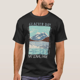 Glacier Bay National Park Alaska Retro Distressed  T-Shirt