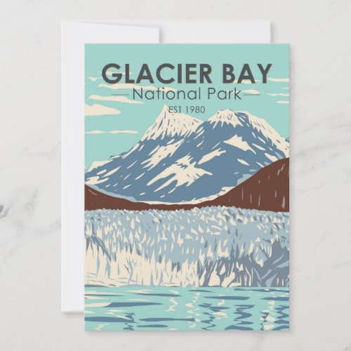 Glacier Bay National Park Alaska Vintage  Holiday Card