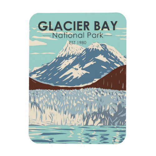 Glacier Bay National Park Alaska Vintage Magnet