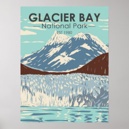 Glacier Bay National Park Alaska Vintage Poster