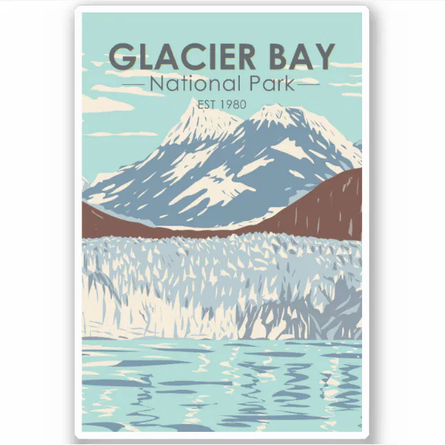 Glacier Bay National Park Alaska Vintage Sticker | Zazzle