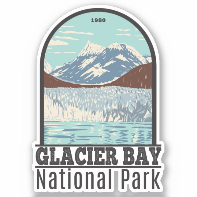 Glacier Bay National Park Alaska Vintage Sticker (Front)