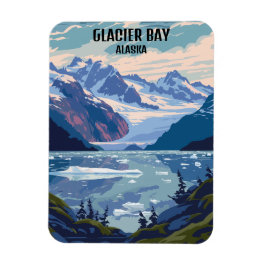 Glacier Bay National Park Alaska Vintage Travel Magnet