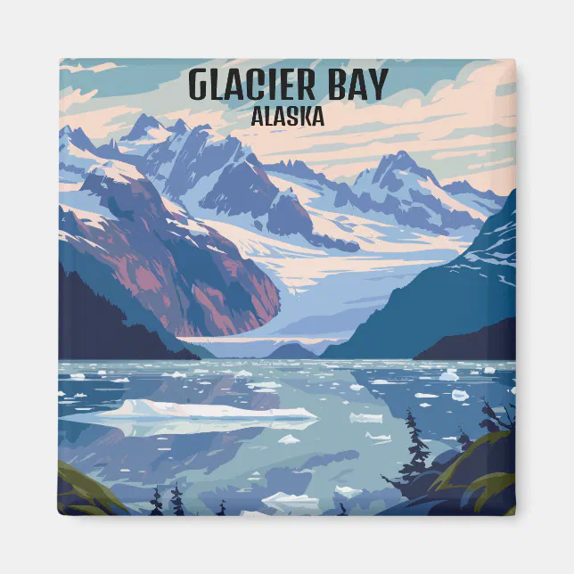 Glacier Bay National Park Alaska Vintage Travel Magnet | Zazzle