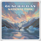 Glacier Bay National Park Alaska Whale Vintage Sticker | Zazzle