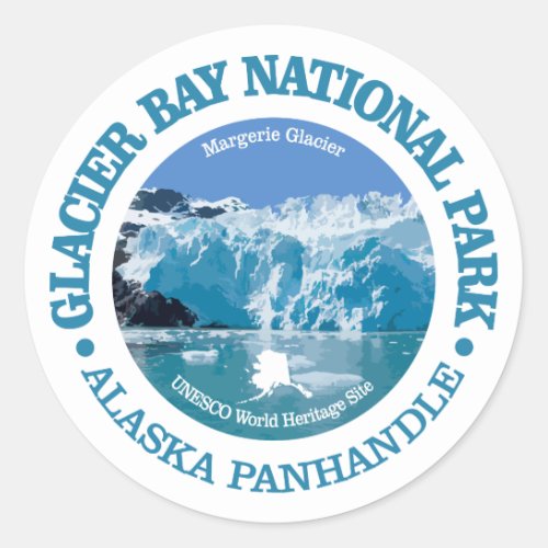 Glacier Bay National Park color Classic Round Sticker
