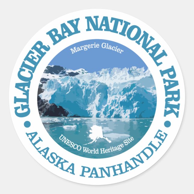 Glacier Bay National Park (color) Classic Round Sticker (Front)