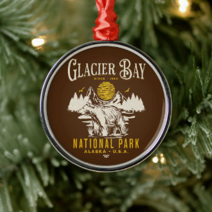 Glacier Bay National Park Cute Forest Landscape Metal Ornament