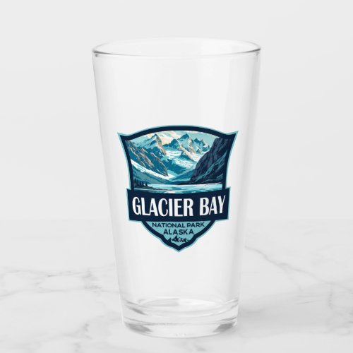 Glacier Bay National Park Illustration Retro Glass
