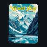 Glacier Bay National Park Illustration Retro Magnet<br><div class="desc">Glacier Bay Park vector artwork design. The park is a homeland,  a living laboratory,  a national park,  a designated wilderness,  a biosphere reserve,  and a world heritage site.</div>