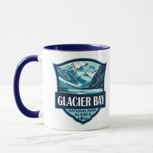 Glacier Bay National Park Illustration Retro Mug