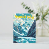 Glacier Bay National Park Illustration Retro Postcard (Standing Front)