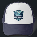 Glacier Bay National Park Illustration Retro Trucker Hat<br><div class="desc">Glacier Bay Park vector artwork design. The park is a homeland,  a living laboratory,  a national park,  a designated wilderness,  a biosphere reserve,  and a world heritage site.</div>