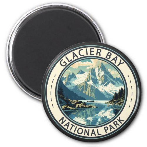 Glacier Bay National Park Illustration Travel Art Magnet