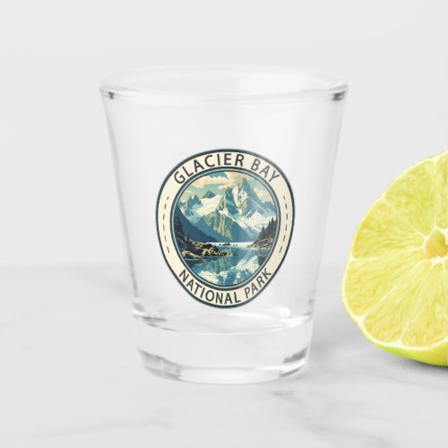 Glacier Bay National Park Illustration Travel Art Shot Glass