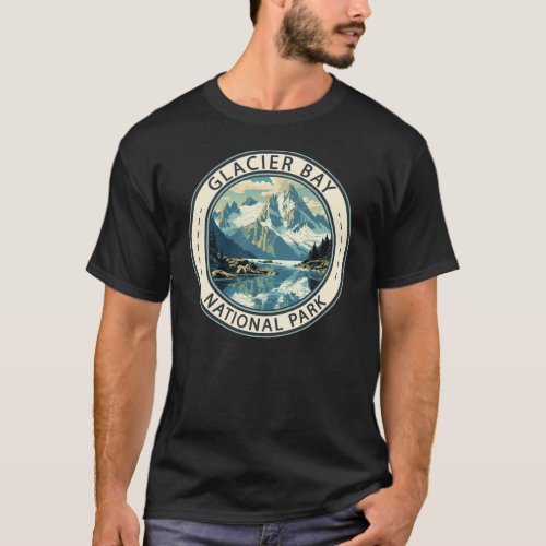 Glacier Bay National Park Illustration Travel Art T_Shirt