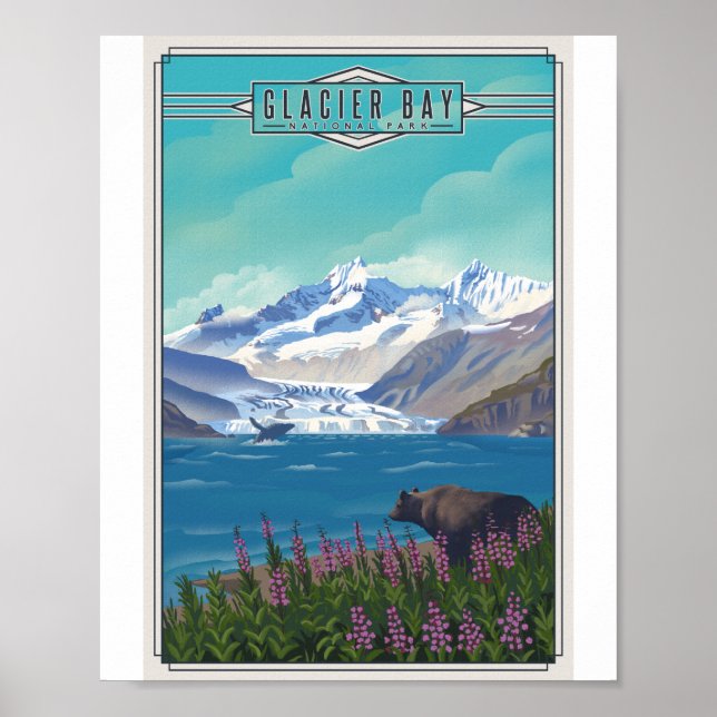 Glacier Bay National Park Litho Artwork Poster (Front)