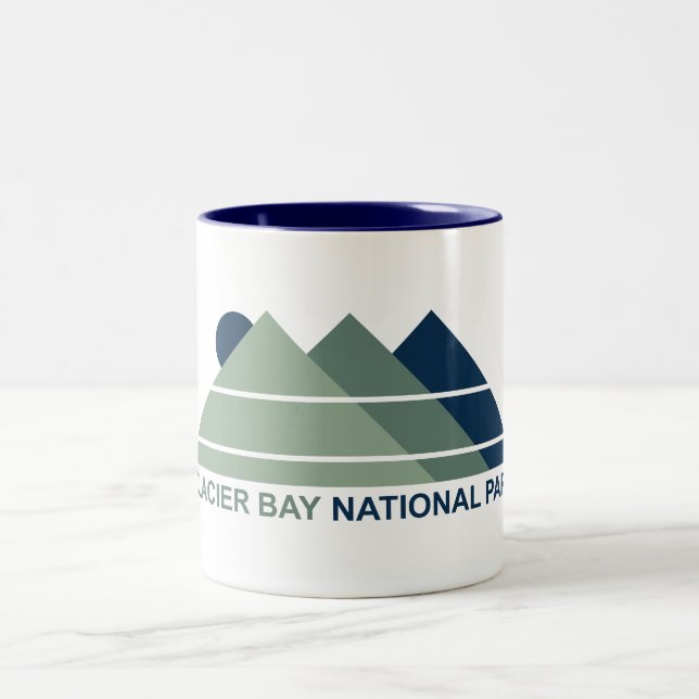Glacier Bay National Park Mountain Sun Two-Tone Coffee Mug (Center)