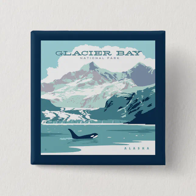 Glacier Bay National Park | Orca Button | Zazzle