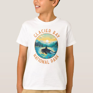 Glacier Bay National Park Orca Distressed Circle T-Shirt