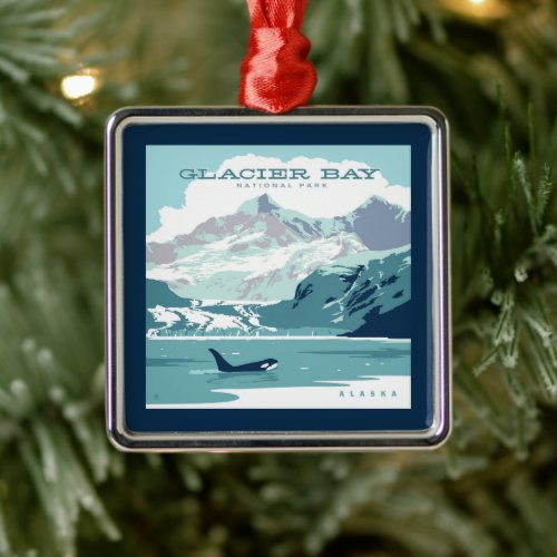 Glacier Bay National Park  Orca Metal Ornament