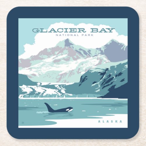 Glacier Bay National Park  Orca Square Paper Coaster