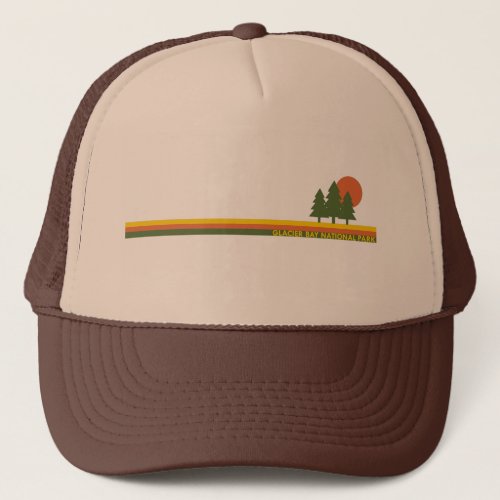 Glacier Bay National Park Pine Trees Sun Trucker Hat