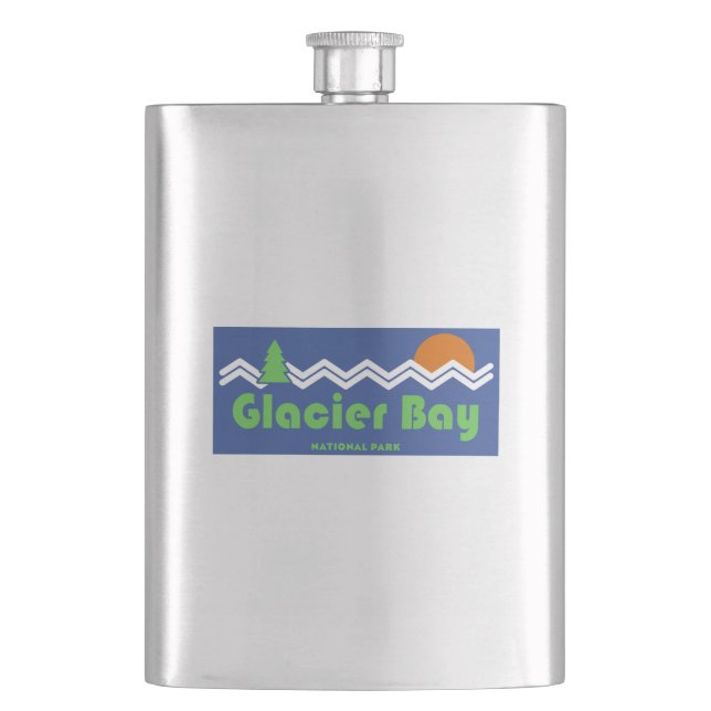 Glacier Bay National Park Retro Flask (Front)