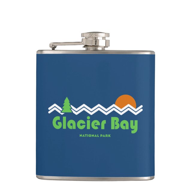 Glacier Bay National Park Retro Flask (Front)