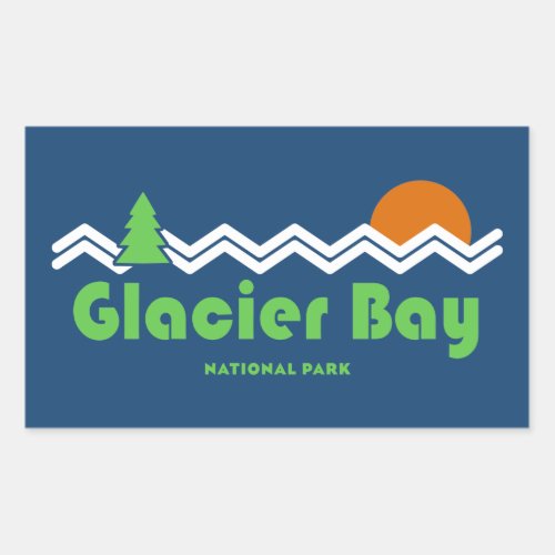 Glacier Bay National Park Retro Rectangular Sticker