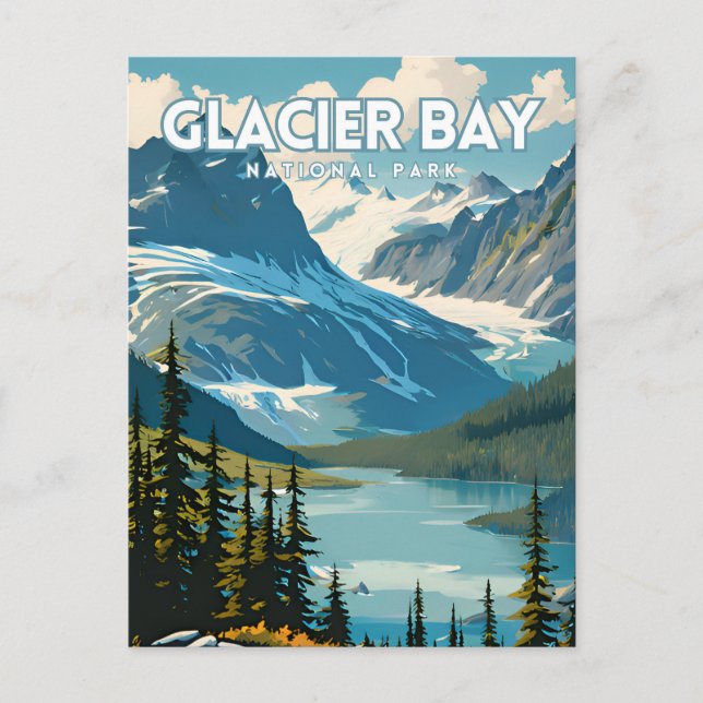 Glacier Bay National Park Travel Poster Postcard (Front)
