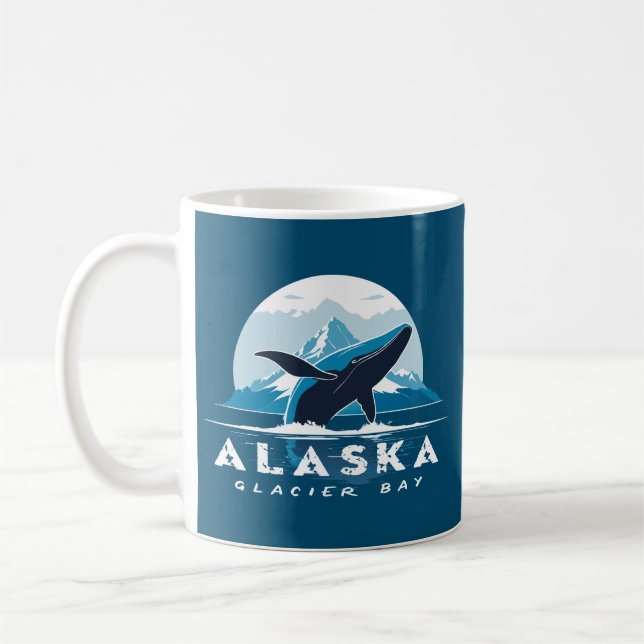 Glacier Bay Whale - Alaska Coffee Mug (Left)