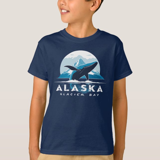 Glacier Bay Whale - Alaska T-Shirt (Front)