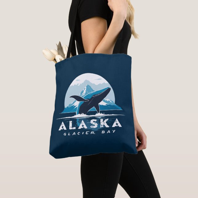 Glacier Bay Whale - Alaska Tote Bag (Close Up)