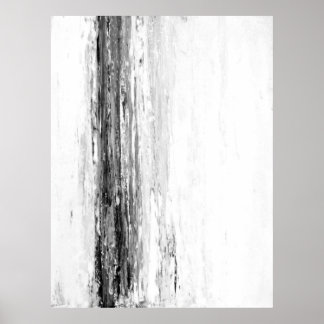 'Glacier' Black and White Abstract Art Poster