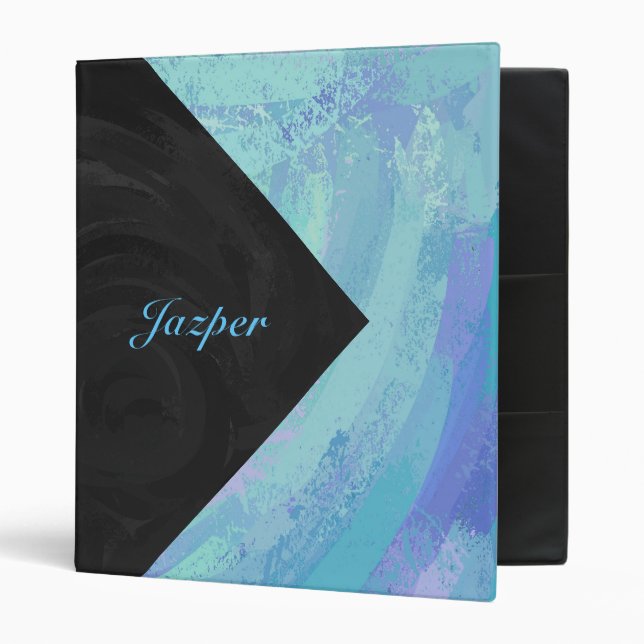 Glacier Blue Monogram 3 Ring Binder (Front/Inside)
