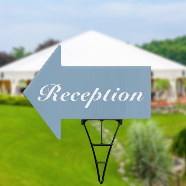 Glacier Blue & White Modern Wedding Reception  Sign (Creator Uploaded)