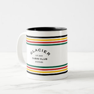 Glacier Cabin Club Custom Crest Park Stripe Two-Tone Coffee Mug
