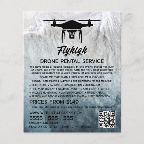 Glacier Drone Silhouette Drone Rental Company Flyer