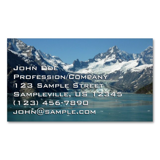 Glacier-Fed Waters of Alaska Business Card Magnet (Front)