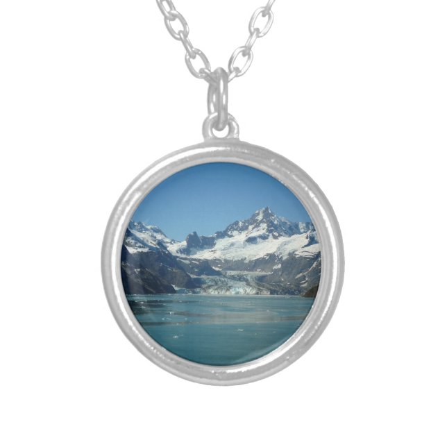 Glacier-Fed Waters of Alaska Silver Plated Necklace (Front)