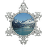 Glacier-Fed Waters of Alaska Snowflake Pewter Christmas Ornament