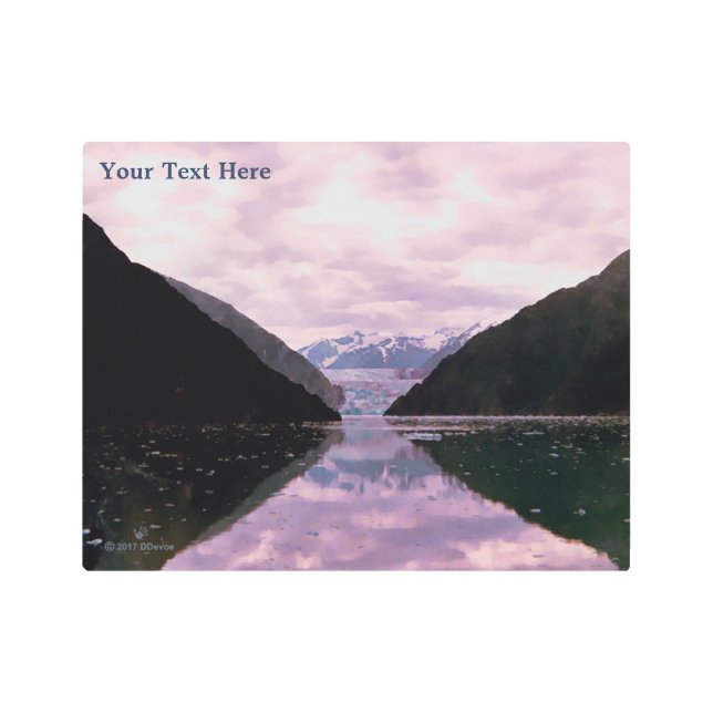 Glacier Fjord Metal Print (Front)