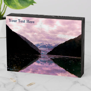 Glacier Fjord Wooden Box Sign