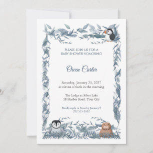Glacier Frostlings Boy Baby Shower Invitation