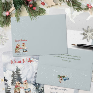 Glacier Gray Mice Tea Party Accent Wrap Envelope