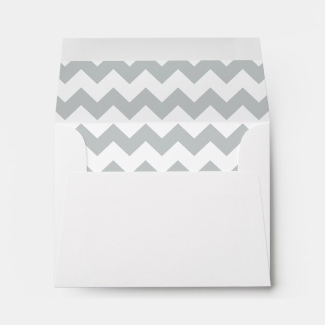 Glacier Gray White Chevron Pattern Envelope (Back (Bottom))