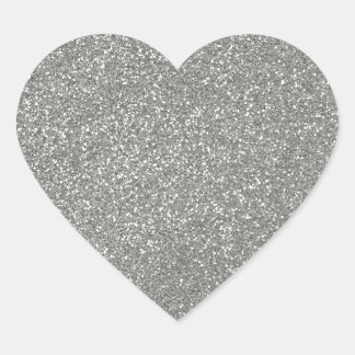 Glacier Gray with faux Glitter Heart Sticker