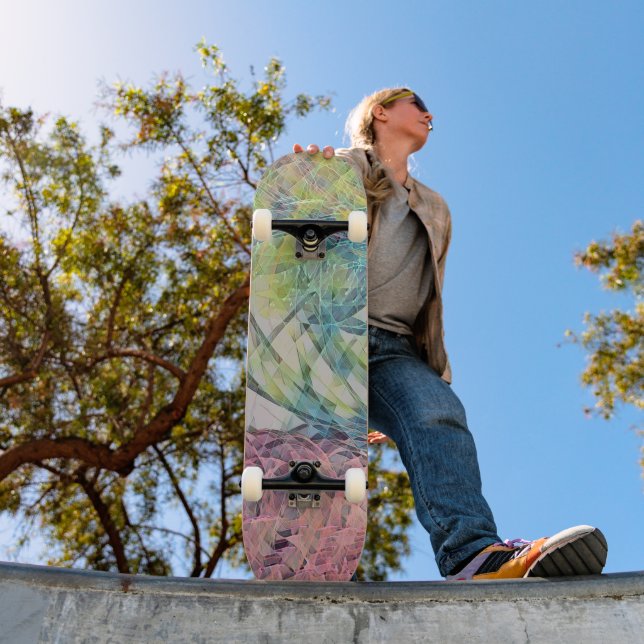 Glacier Ice Abstract Art Colorful Skateboard Deck (Outdoor 1)