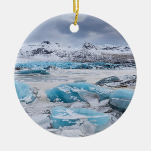 Glacier Ice landscape, Iceland Ceramic Ornament